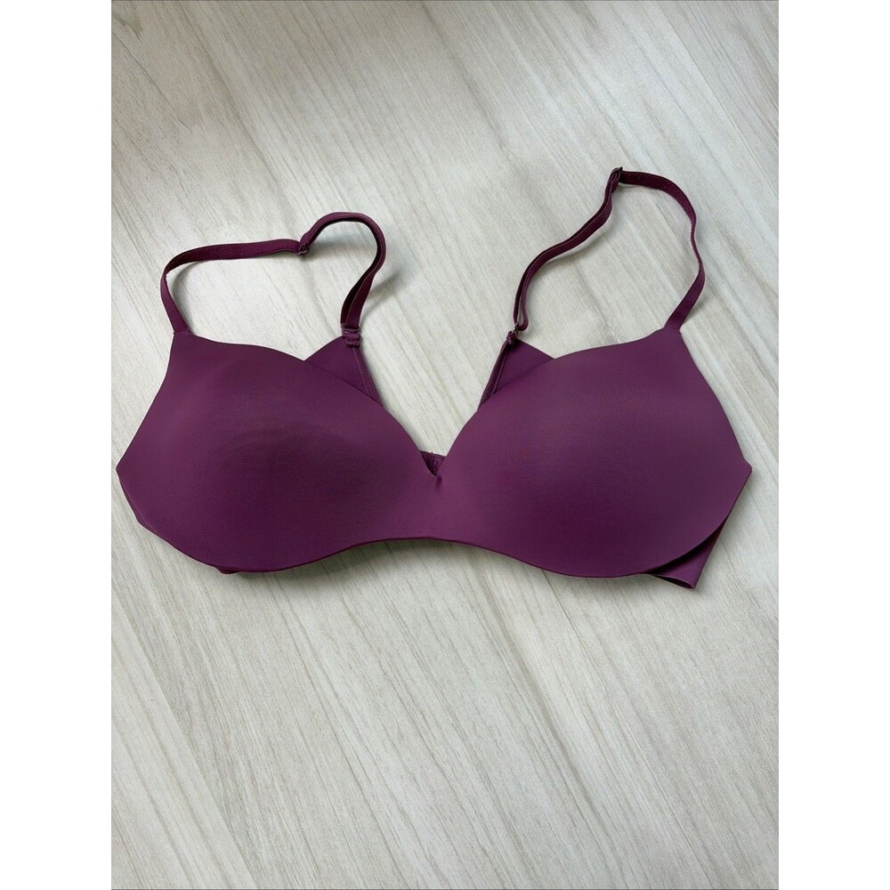 Maidenform Womens Burgundy Soft Wire T-Shirt Bra Size Medium